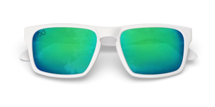 Makan Jr - Matte White | Ocean Rectangular Kids Sunglasses