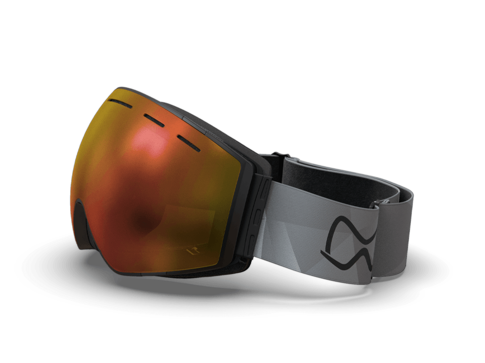 Mountain White - Matte Reflective Orange Lava Snow Goggle